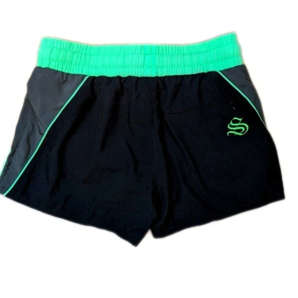 Strong Lift Wear athletic shorts, NWT,  elastic waistband, black & green M
